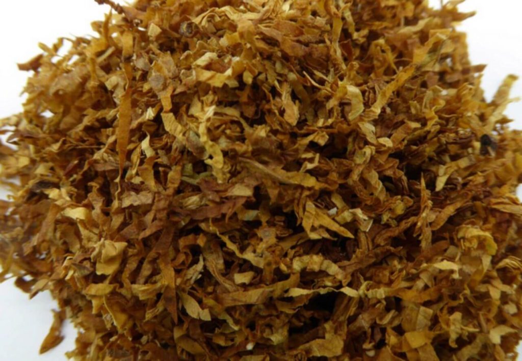 A close-up of expanded tobacco stems
